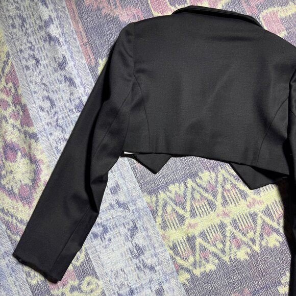 NWT MAX & CO Black Wool Blend Long Sleeve Crop Jacket Women's Size 4 - Picture 10 of 10